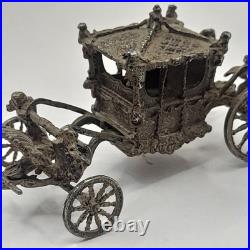 1977 Vintage English Sterling Silver British Royal State Coach 4cm By 7.5cm