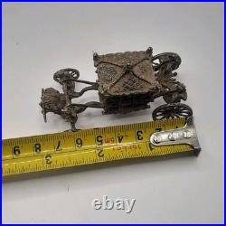 1977 Vintage English Sterling Silver British Royal State Coach 4cm By 7.5cm