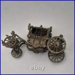 1977 Vintage English Sterling Silver British Royal State Coach 4cm By 7.5cm