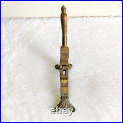 19c Vintage English Victorian Brass Nut Cracker Rich Patina Rare Collectible 112