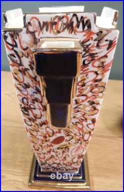 2 Antique Or Vintage Gaudy English Pitchers And A Small Tray