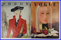 2 Antique Vintage Vogue magazines November 1934 August 1934 Complete periodicals