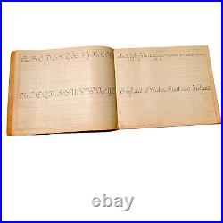 2 Antique Vtg Calligraphy Copy Book Penmanship Ornamental Lettering Vere Foster