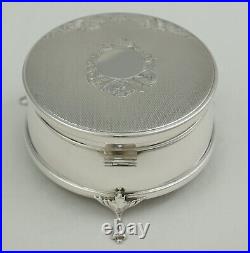 3 ½ Trinket Box, Vintage English Silver, Birmingham 1984, 87mm, total 185g