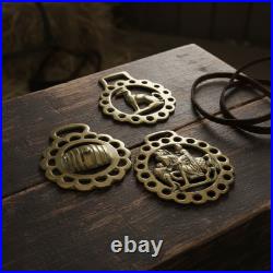 3 Vintage Horse Brasses Antique English Brass Harness Medallions Decor Set