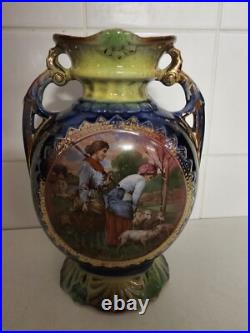 3 Vintage Large Antique Victorian Vase Vases