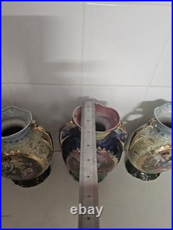 3 Vintage Large Antique Victorian Vase Vases