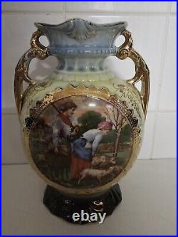 3 Vintage Large Antique Victorian Vases, Film Prop Display