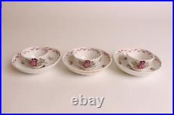 3x Antique English Worcester Cup and Saucers. 18th Century