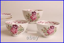 3x Antique English Worcester Cup and Saucers. 18th Century