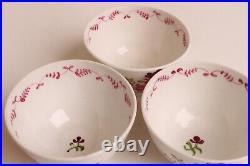 3x Antique English Worcester Cup and Saucers. 18th Century