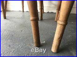 4x Rustic Solid Beech Slat Back English Country Vintage Farmhouse Dining Chairs