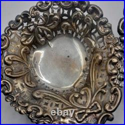 4x Small Vintage English Sterling Silver Bon Bon Dish 1901 And 1946 73 Grams