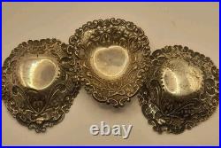 4x Small Vintage English Sterling Silver Bon Bon Dish 1901 And 1946 73 Grams