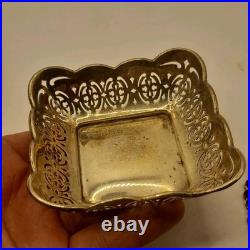 4x Small Vintage English Sterling Silver Bon Bon Dish 1901 And 1946 73 Grams