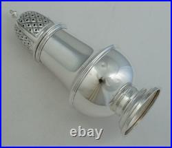 5 ¾ Vintage English Georgian Style Silver Caster, London 1971, 146mm, 94g