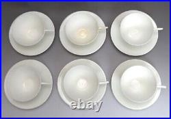 6 Antique 1876 Aesthetic Movement English Porcelain Cups & Saucers
