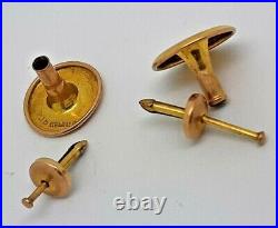 9ct Solid Rose Gold Antique Vintage 2x Collar Dress Studs English