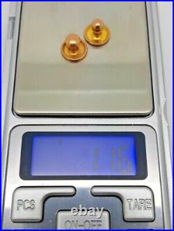 9ct Solid Rose Gold Antique Vintage 2x Collar Dress Studs English