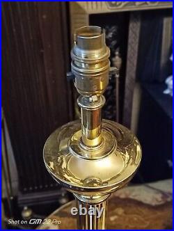 A Pair Timeless Elegance Brass Column Vintage Georgian Style Brass Table Lamps