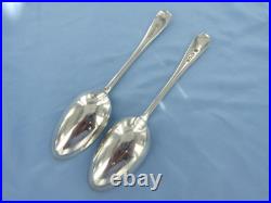 A Vintage Pair Of Sterling Silver Old English Dessert Spoons. London 1938