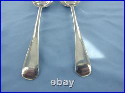 A Vintage Pair Of Sterling Silver Old English Dessert Spoons. London 1938