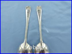 A Vintage Pair Of Sterling Silver Old English Dessert Spoons. London 1938