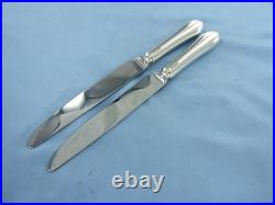 A Vintage Pair Of Sterling Silver Old English Dinner Knives Sheffield 1993