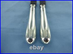 A Vintage Pair Of Sterling Silver Old English Dinner Knives Sheffield 1993