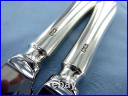 A Vintage Pair Of Sterling Silver Old English Dinner Knives Sheffield 1994