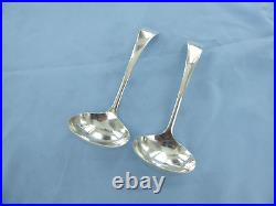 A Vintage Pair Of Sterling Silver Old English Sauce Ladles. Sheffield 1928