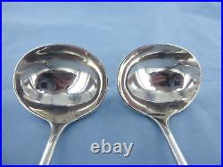 A Vintage Pair Of Sterling Silver Old English Sauce Ladles. Sheffield 1928