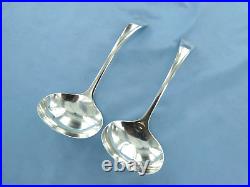 A Vintage Pair Of Sterling Silver Old English Sauce Ladles Sheffield 1936