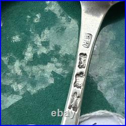 A Vintage Pair Of Sterling Silver Old English Soup Spoon 1752