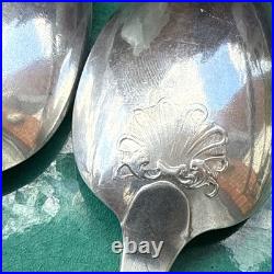 A Vintage Pair Of Sterling Silver Old English Soup Spoon 1752