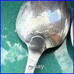 A Vintage Pair Of Sterling Silver Old English Soup Spoon 1752