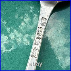 A Vintage Pair Of Sterling Silver Old English Soup Spoon 1752