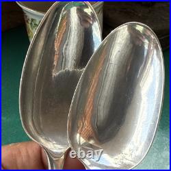 A Vintage Pair Of Sterling Silver Old English Soup Spoon 1752