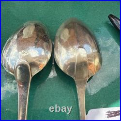 A Vintage Pair Of Sterling Silver Old English Soup Spoon 1785 1794