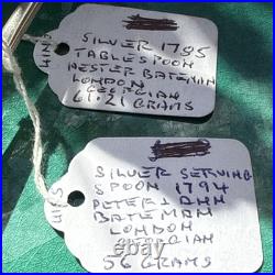 A Vintage Pair Of Sterling Silver Old English Soup Spoon 1785 1794