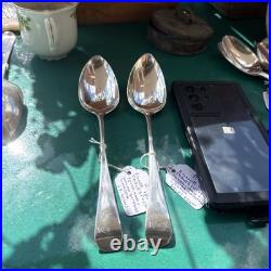 A Vintage Pair Of Sterling Silver Old English Soup Spoon 1803