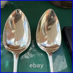 A Vintage Pair Of Sterling Silver Old English Soup Spoon 1803