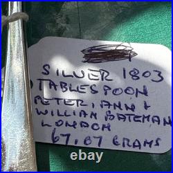 A Vintage Pair Of Sterling Silver Old English Soup Spoon 1803