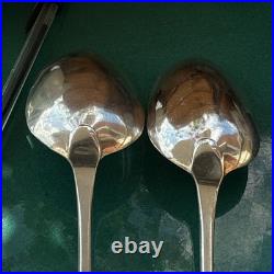 A Vintage Pair Of Sterling Silver Old English Soup Spoon 1803