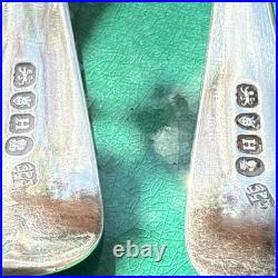 A Vintage Pair Of Sterling Silver Old English Soup Spoon 1803