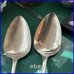 A Vintage Pair Of Sterling Silver Old English Soup Spoon 1808