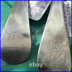 A Vintage Pair Of Sterling Silver Old English Soup Spoon 1808
