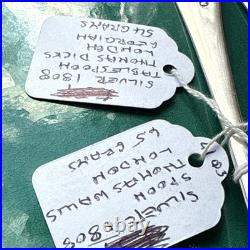 A Vintage Pair Of Sterling Silver Old English Soup Spoon 1808