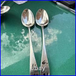 A Vintage Pair Of Sterling Silver Old English Soup Spoon 1820 1799