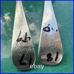 A Vintage Pair Of Sterling Silver Old English Soup Spoon 1820 1799